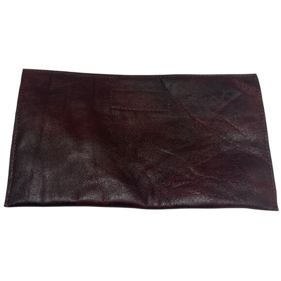 Artisan Bag by Urban Heirlooms Brown Leather Velvet Lace Red Rose Accent Clutch - Picture 8 of 10